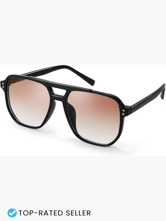 Retro Square Aviator Sunglasses 70s Vintage Trendy Plastic  display picture 1